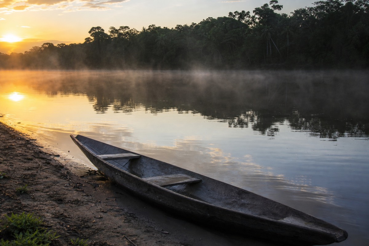A blackwater channel deep in the Peruvian Amazon